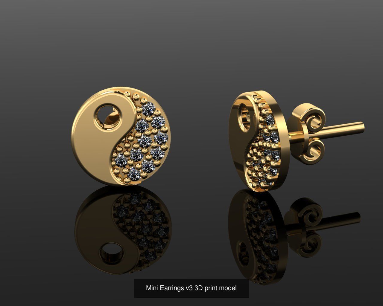 Mini Earrings v3 41 3D print model 3D Model Collection_6