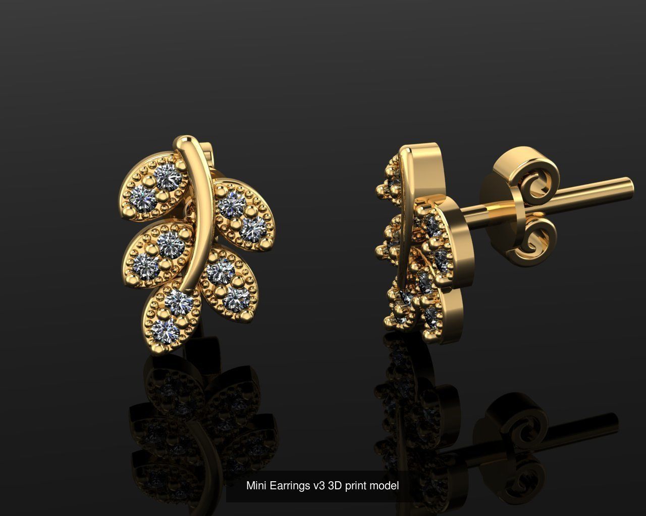 Mini Earrings v3 41 3D print model 3D Model Collection_14