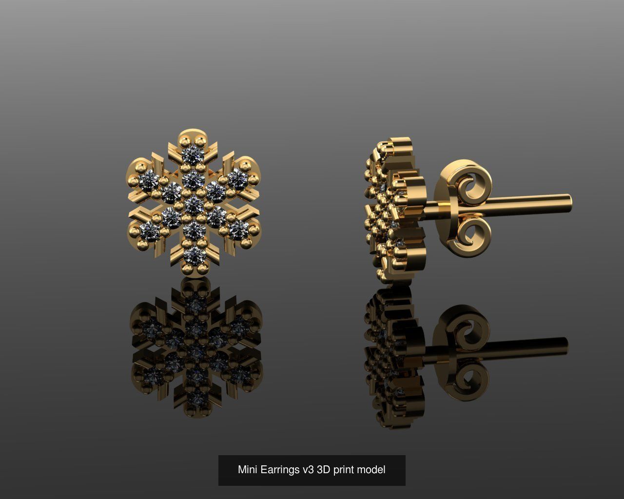 Mini Earrings v3 41 3D print model 3D Model Collection_45
