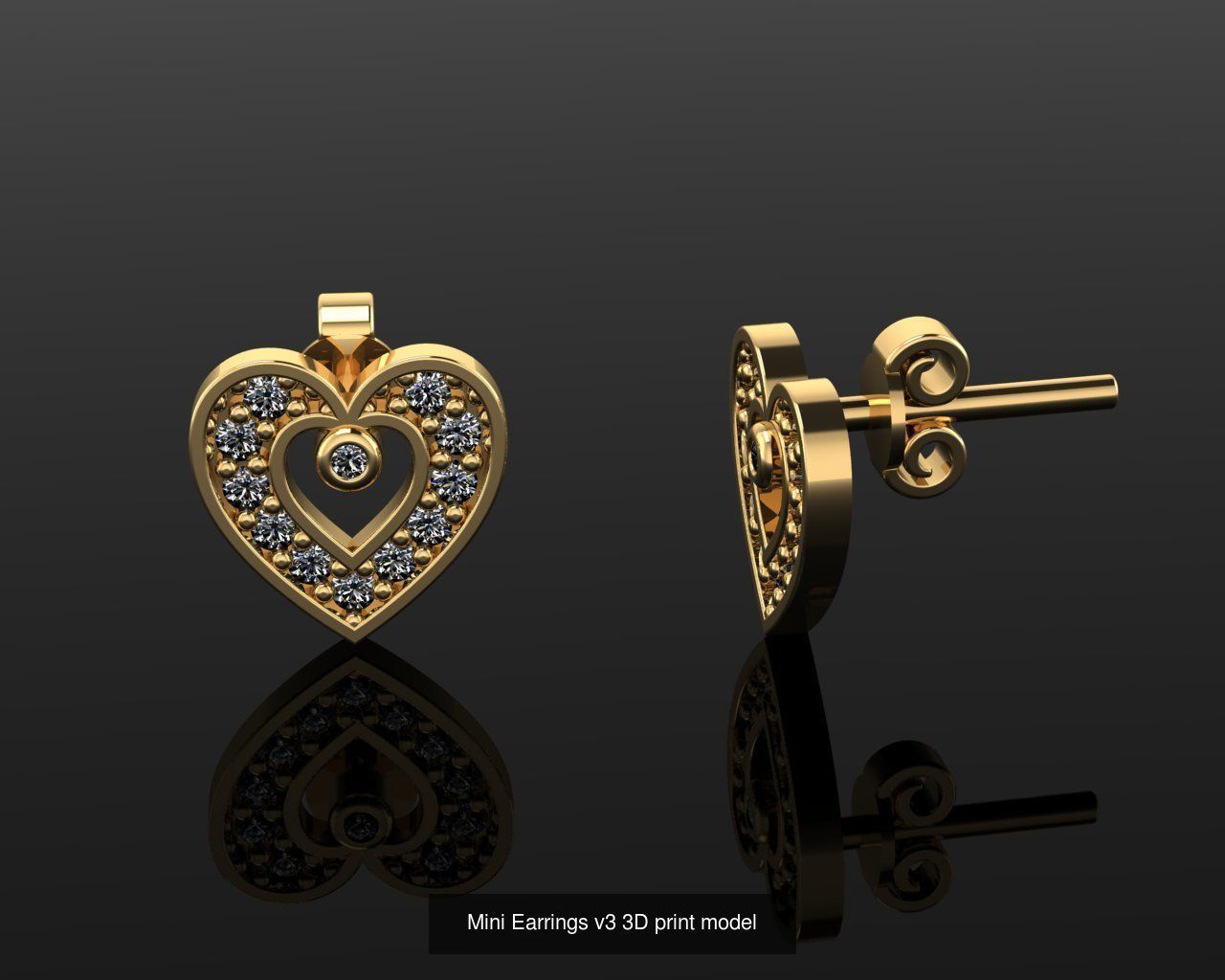 Mini Earrings v3 41 3D print model 3D Model Collection_39