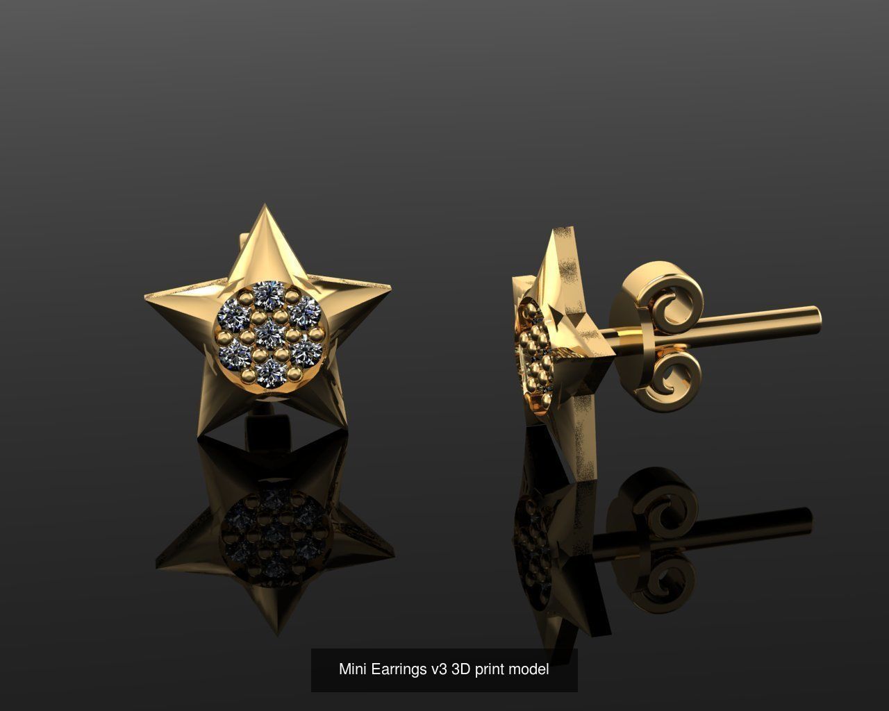 Mini Earrings v3 41 3D print model 3D Model Collection_47