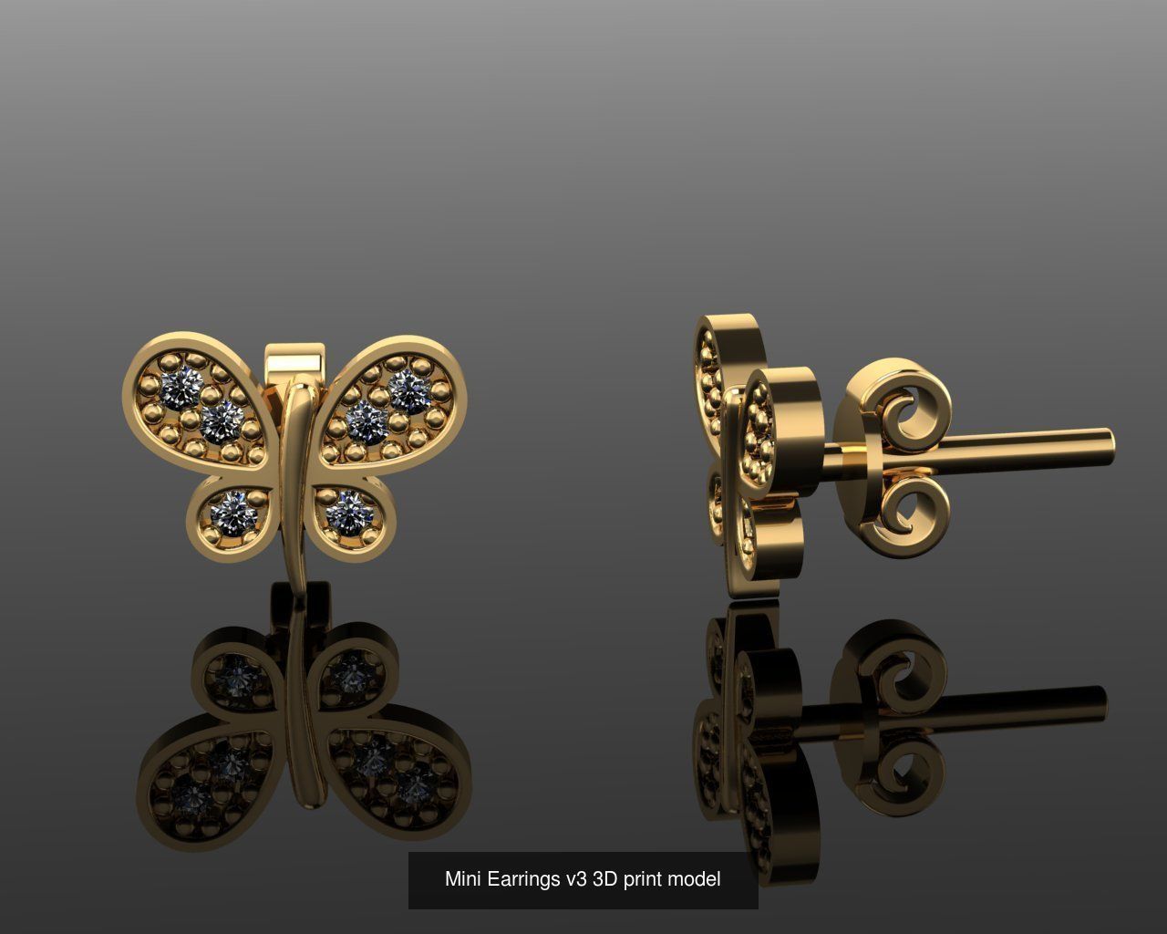 Mini Earrings v3 41 3D print model 3D Model Collection_41