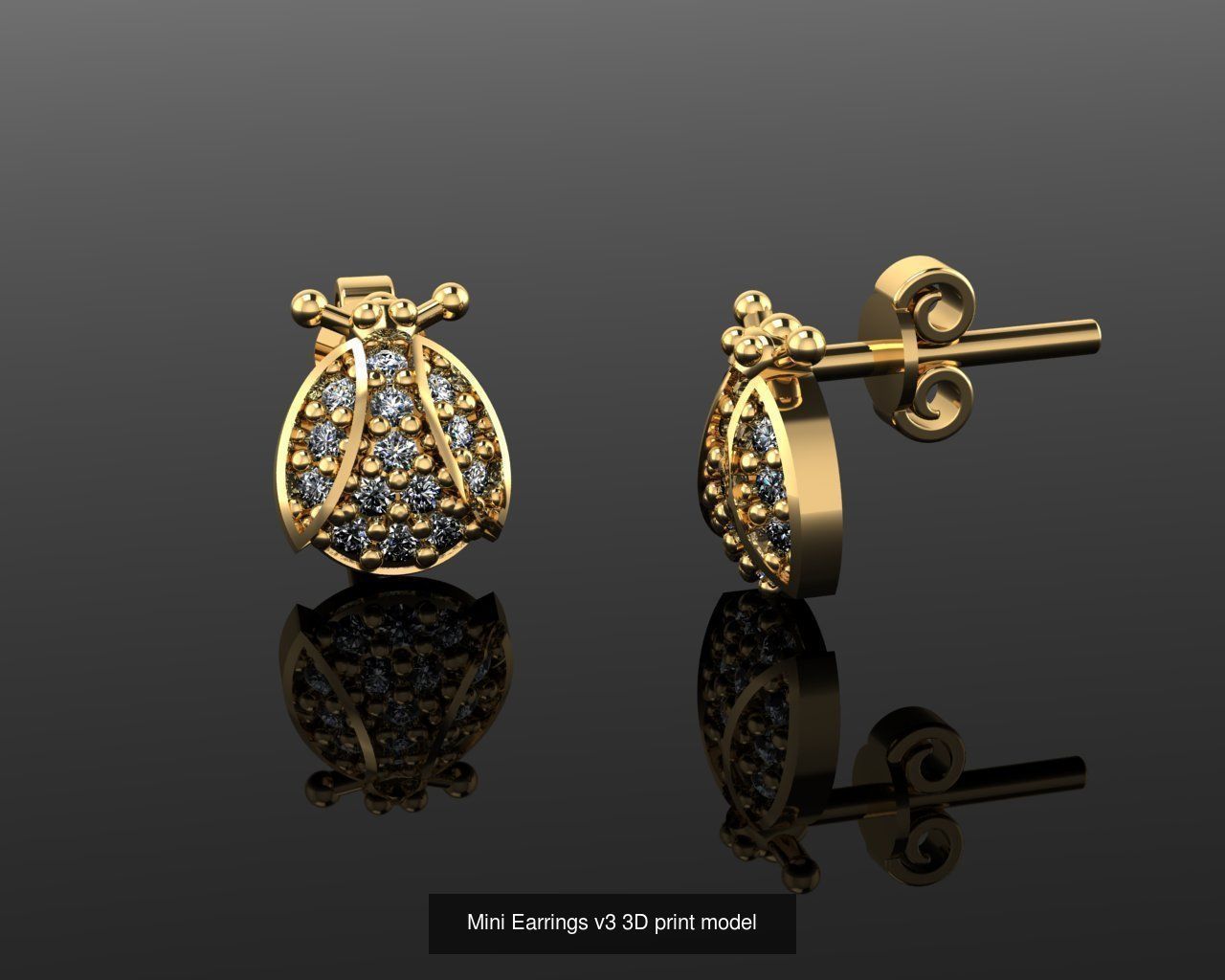 Mini Earrings v3 41 3D print model 3D Model Collection_25