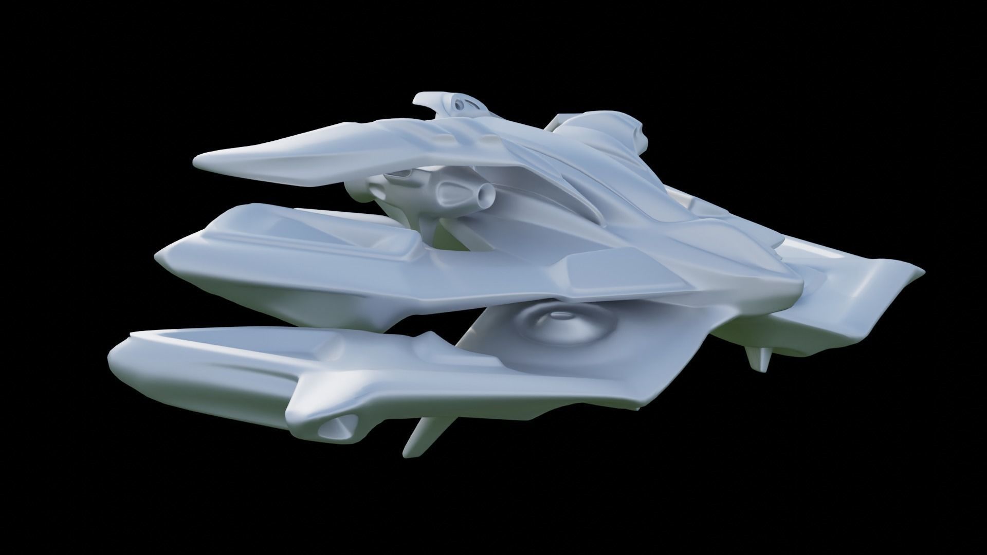 Stylized Space Ship 3D model_3