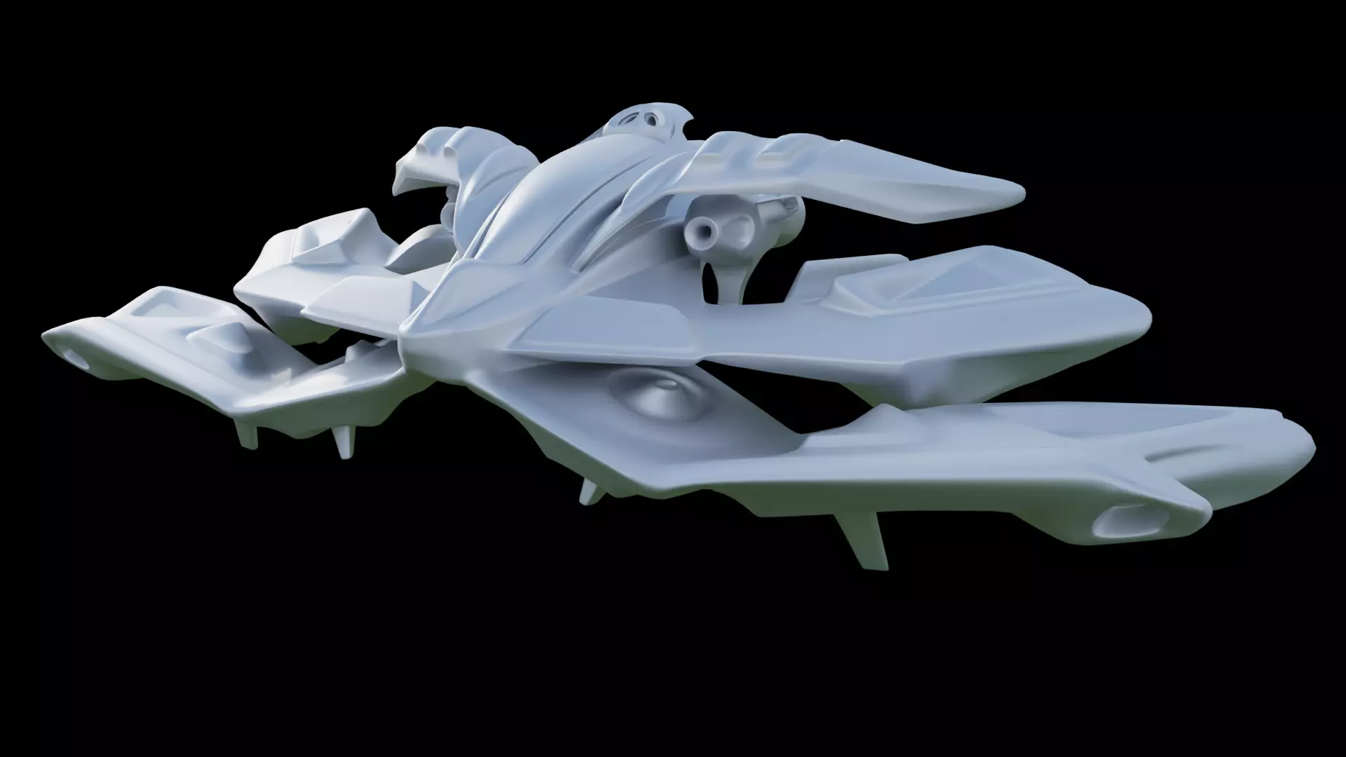 Stylized Space Ship 3D model_0