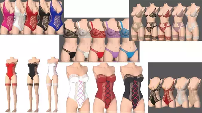 LINGERIE PACK 3D Model Collection