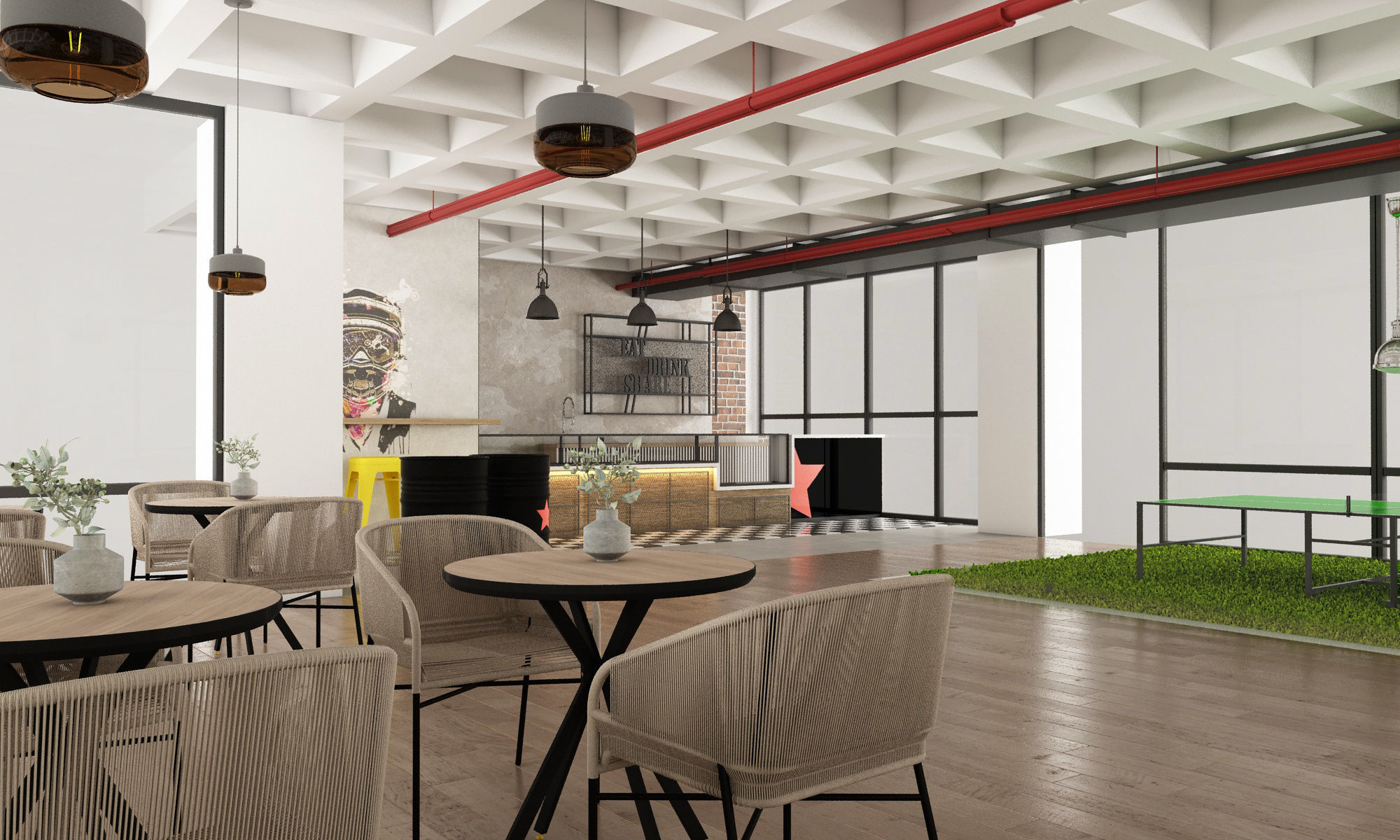 Go-Kart Cafe Restaurant 3D model_1