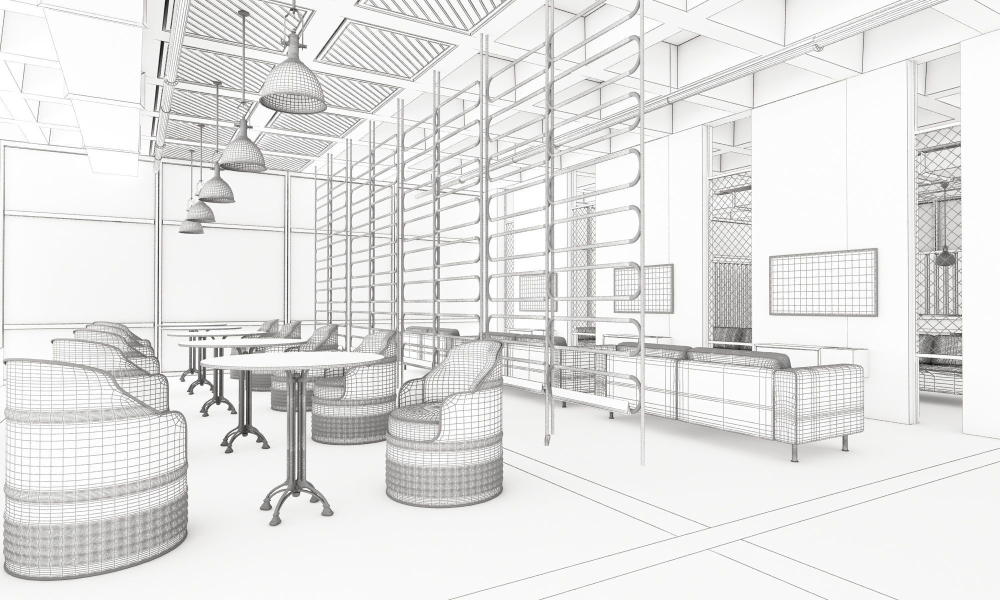 Go-Kart Cafe Restaurant 3D model_15