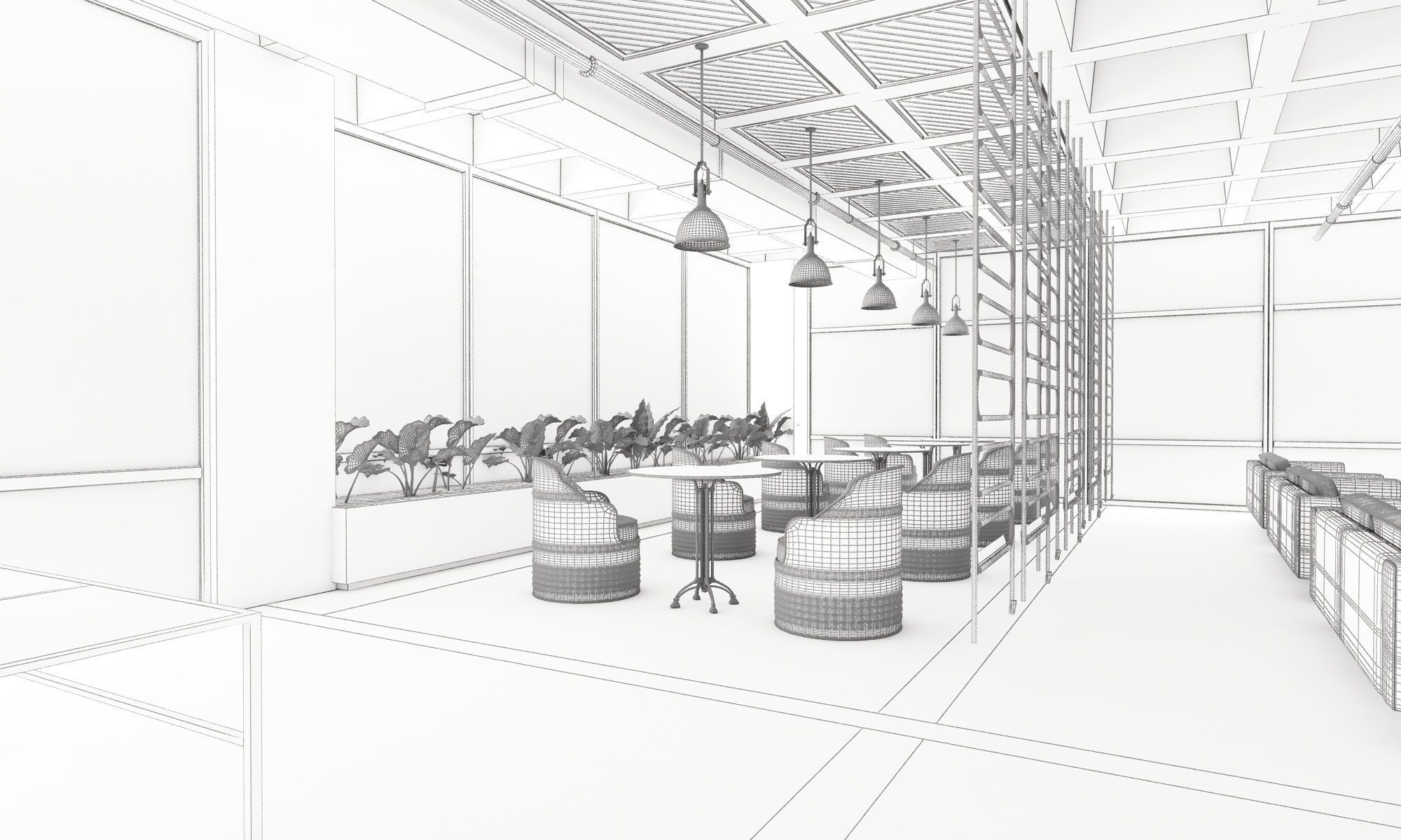 Go-Kart Cafe Restaurant 3D model_11