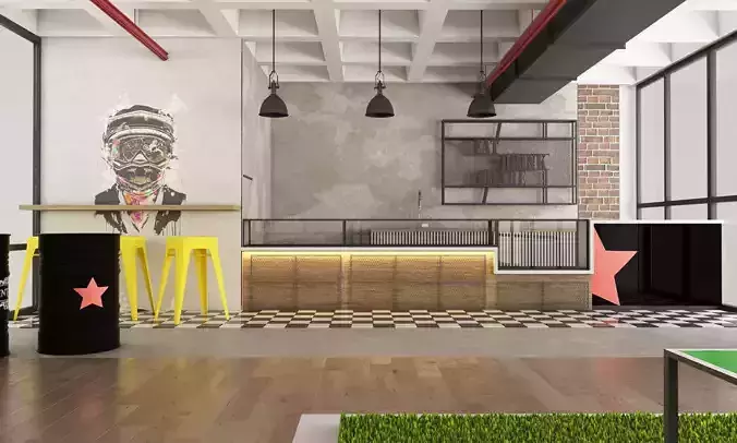 Go-Kart Cafe Restaurant 3D model