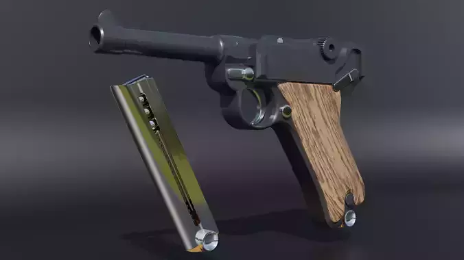 Luger P08 Low-poly 3D model