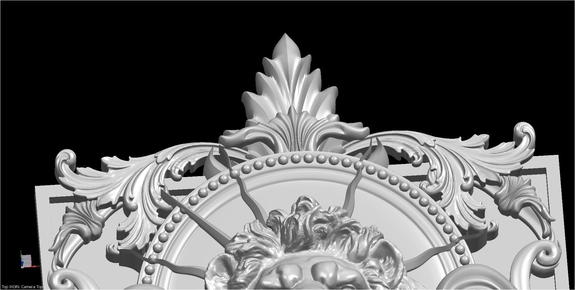 LION Skull and Leo Sign Relief 3D model_2