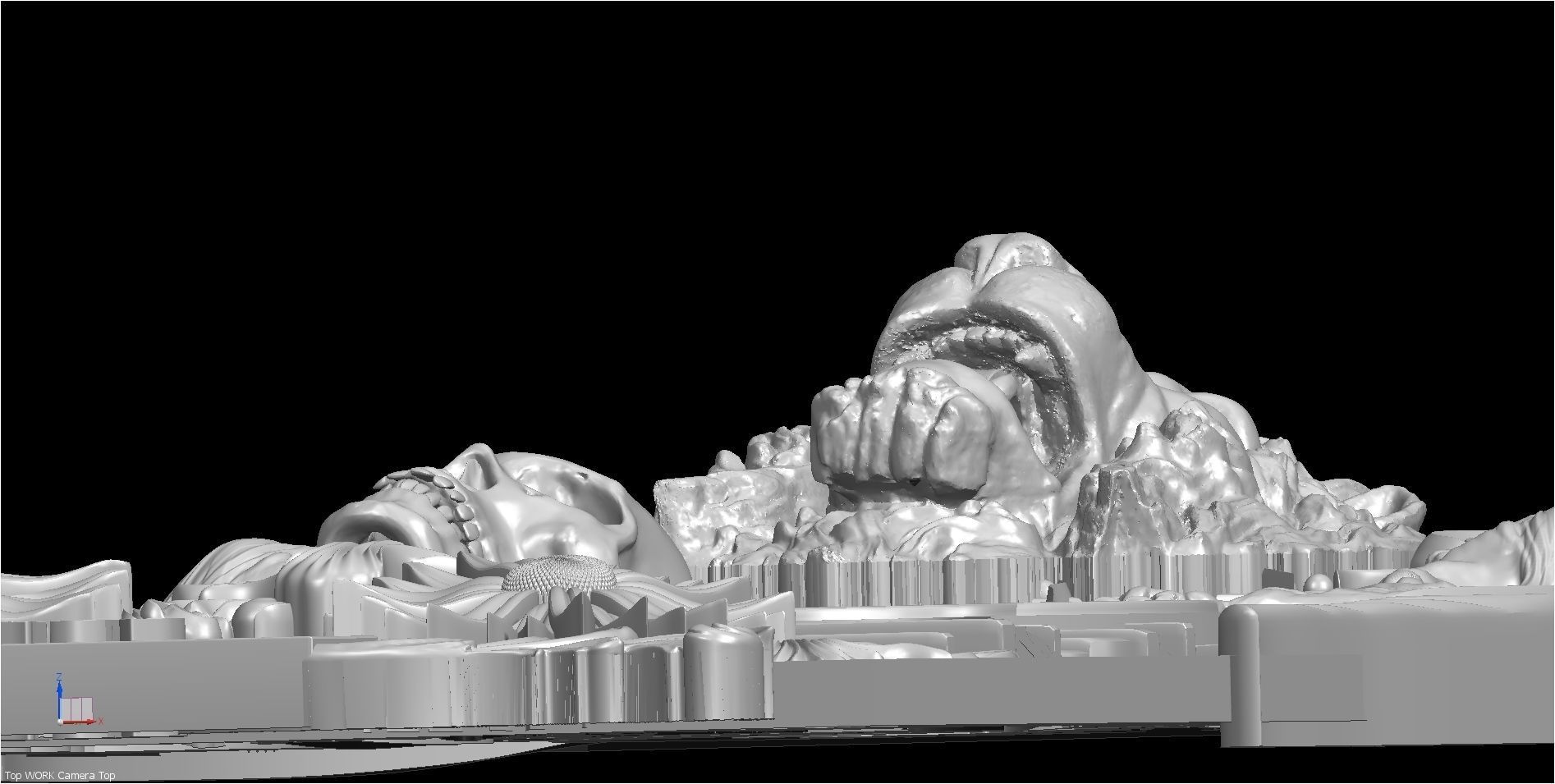 LION Skull and Leo Sign Relief 3D model_12