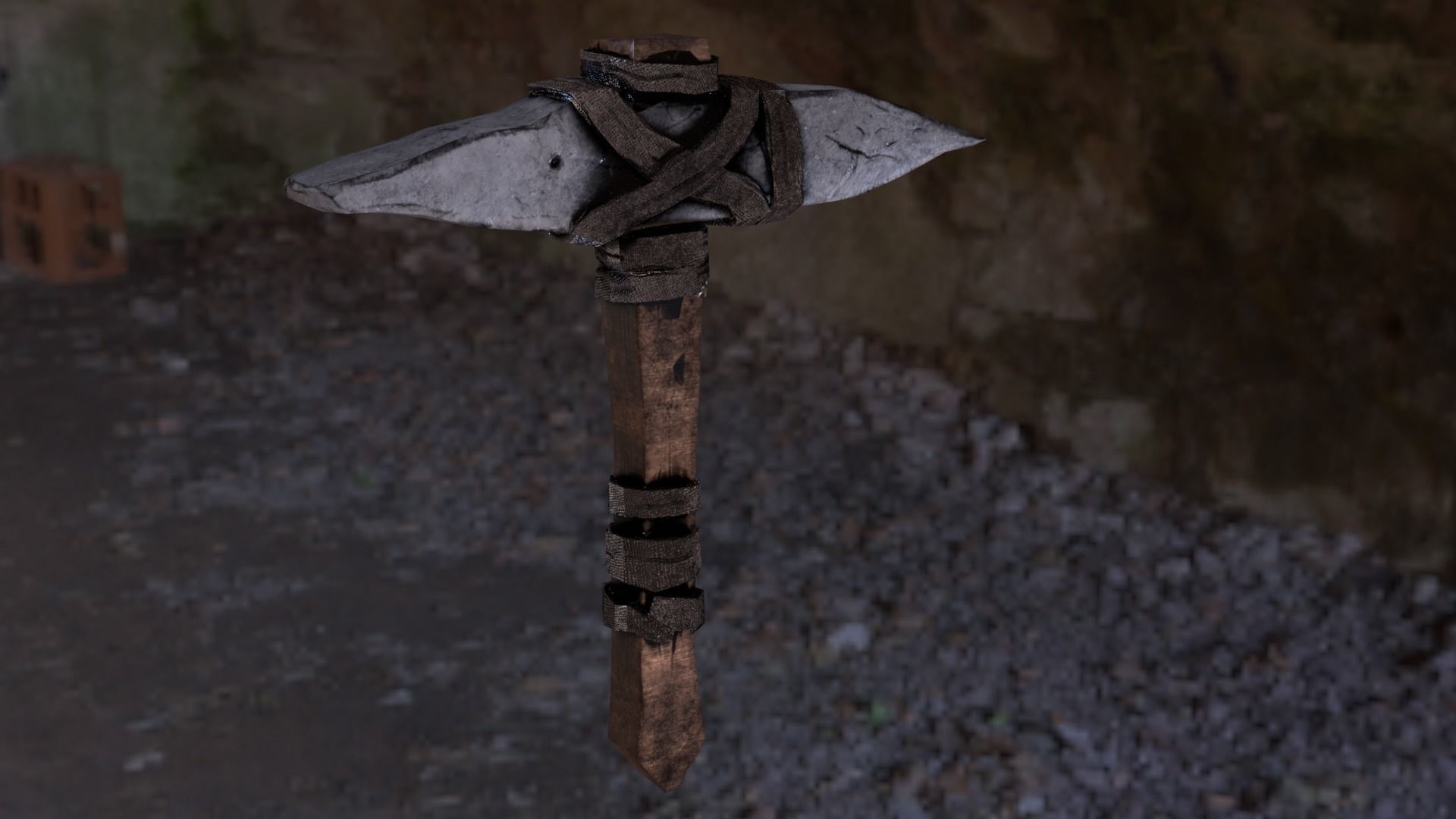 Pickaxe Game-ready model axe Free low-poly 3D model_5