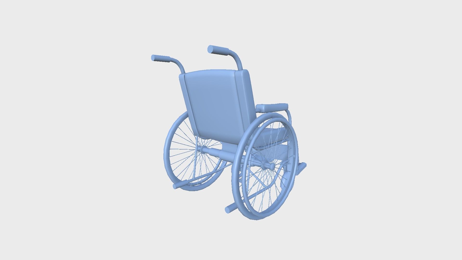 Wheelchair 02 Red - Character Design Accessory Inclusive Low-poly 3D model_9
