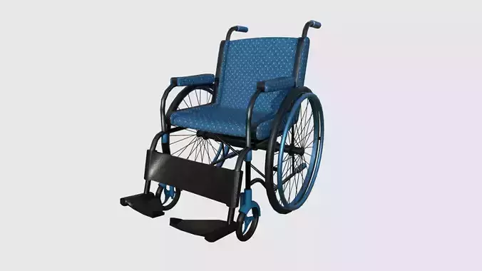 Wheelchair 04 Blue - Character Design Accessory Inclusive Low-poly 3D model