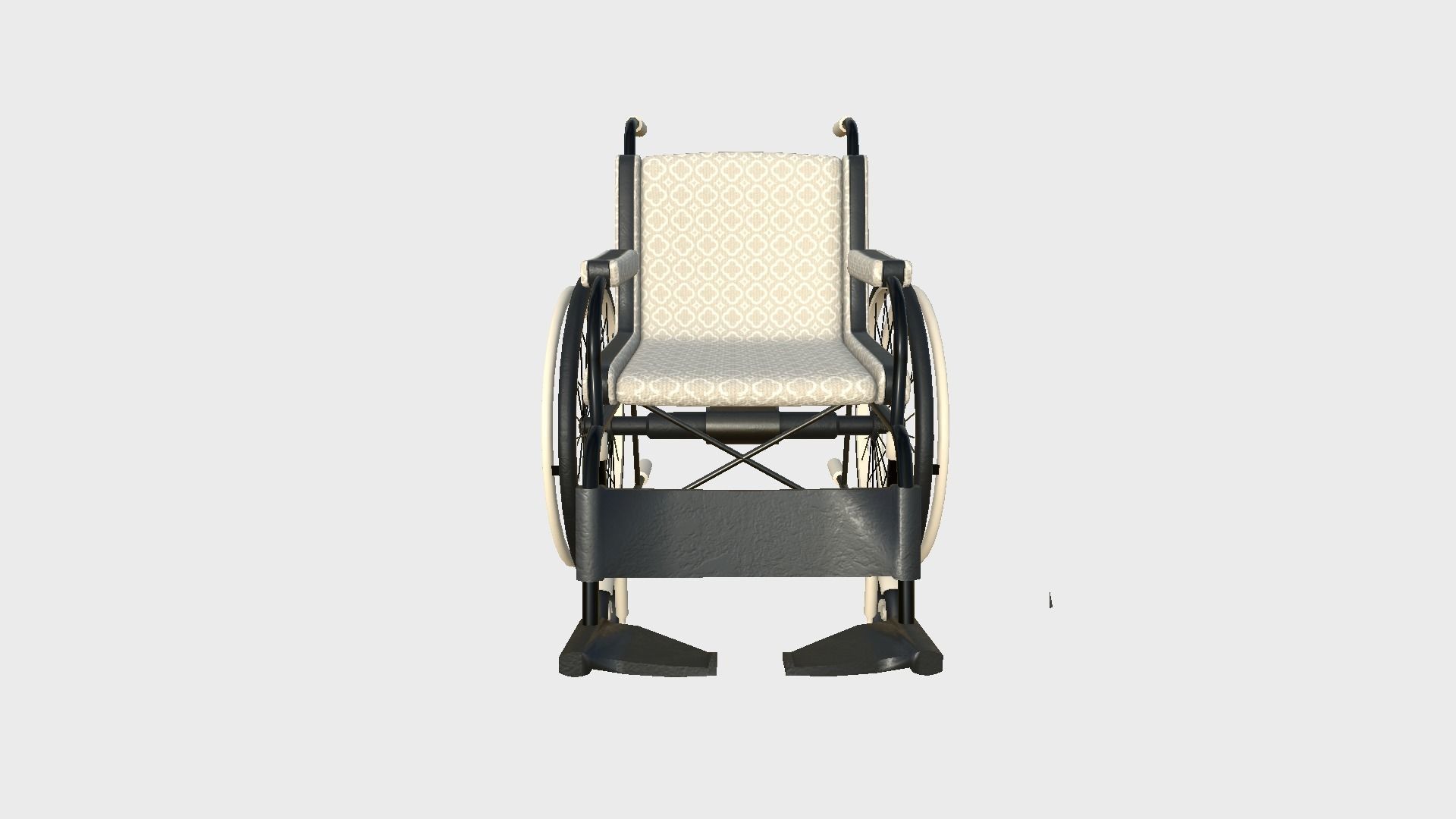 Wheelchair 05 Beige - Character Design Accessory Inclusive Low-poly 3D model_2