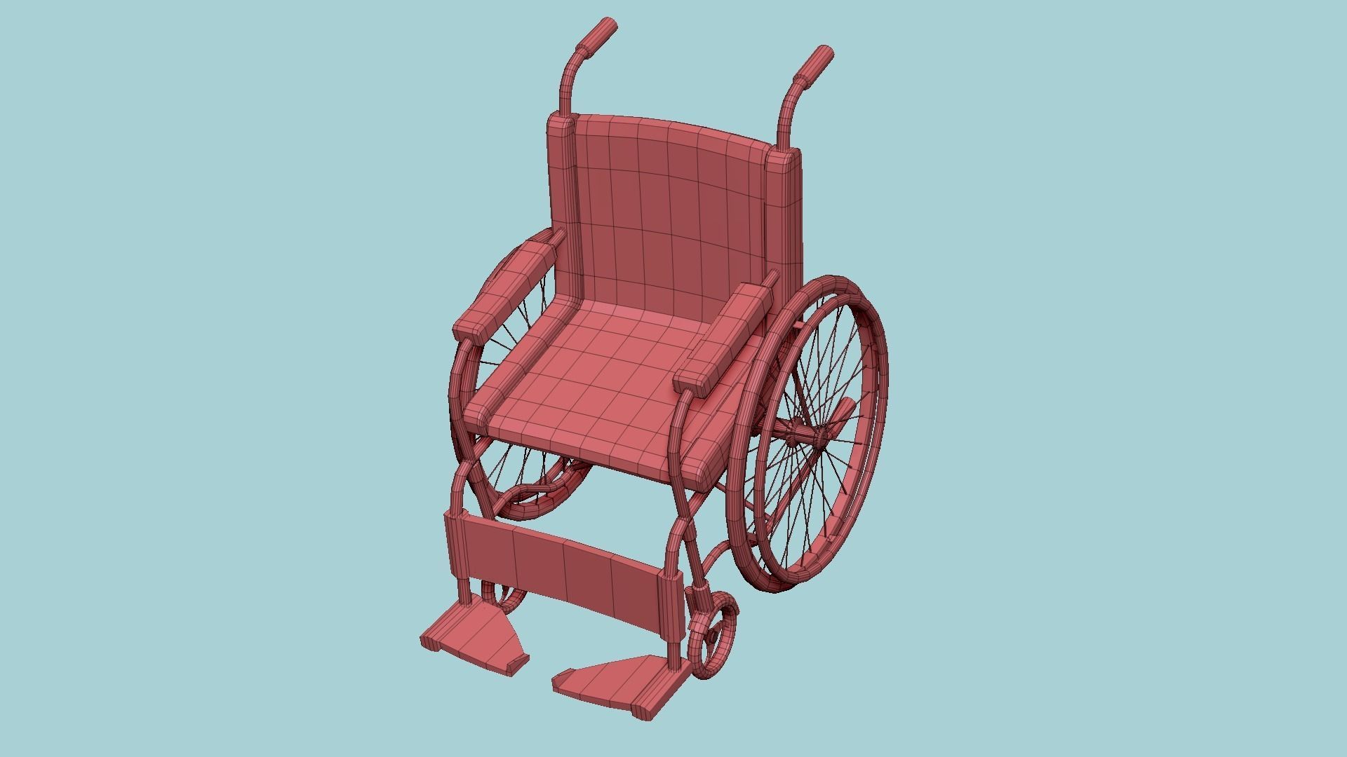 Wheelchair 05 Beige - Character Design Accessory Inclusive Low-poly 3D model_13