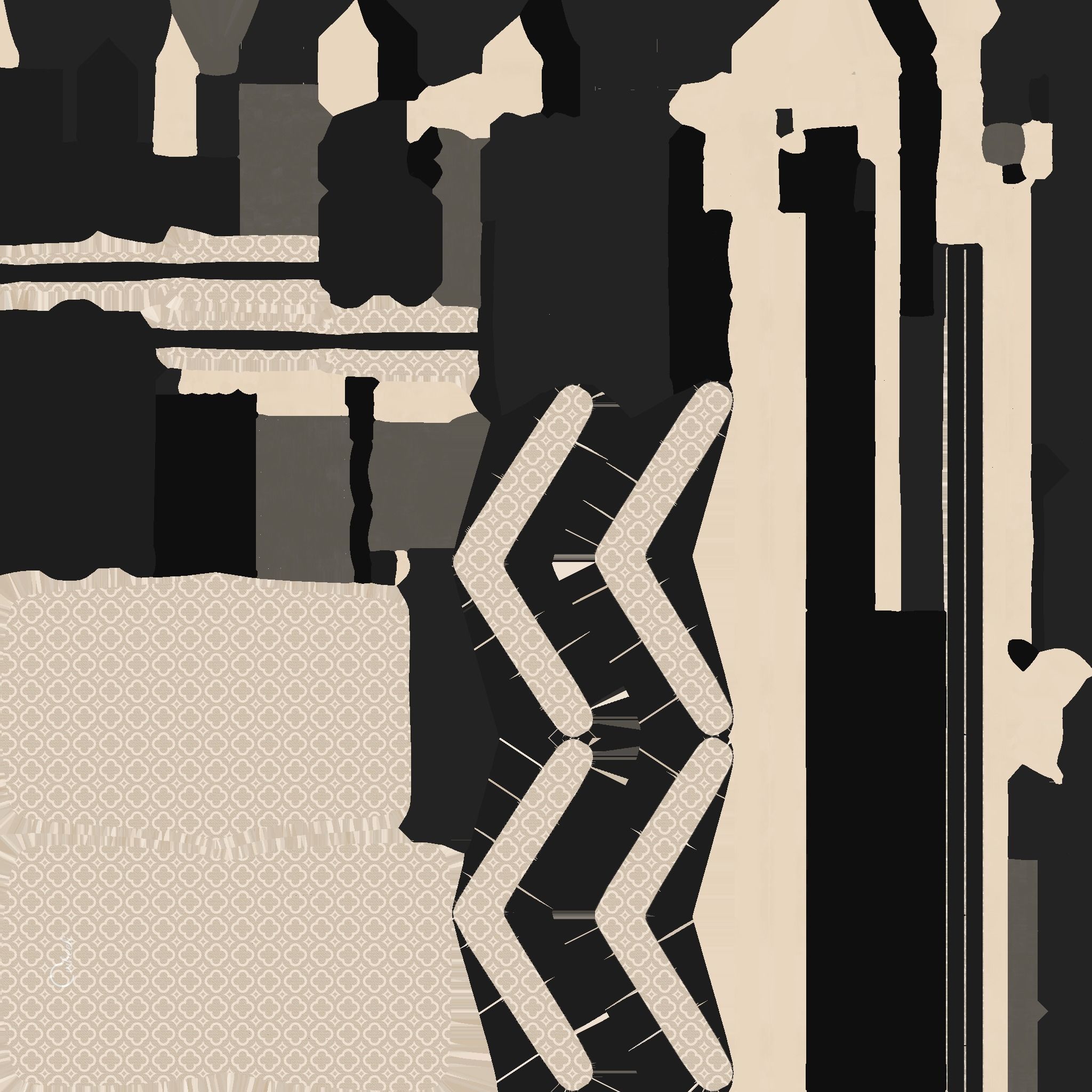 Wheelchair 05 Beige - Character Design Accessory Inclusive Low-poly 3D model_17