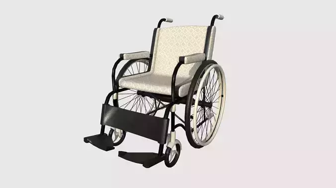 Wheelchair 05 Beige - Character Design Accessory Inclusive Low-poly 3D model