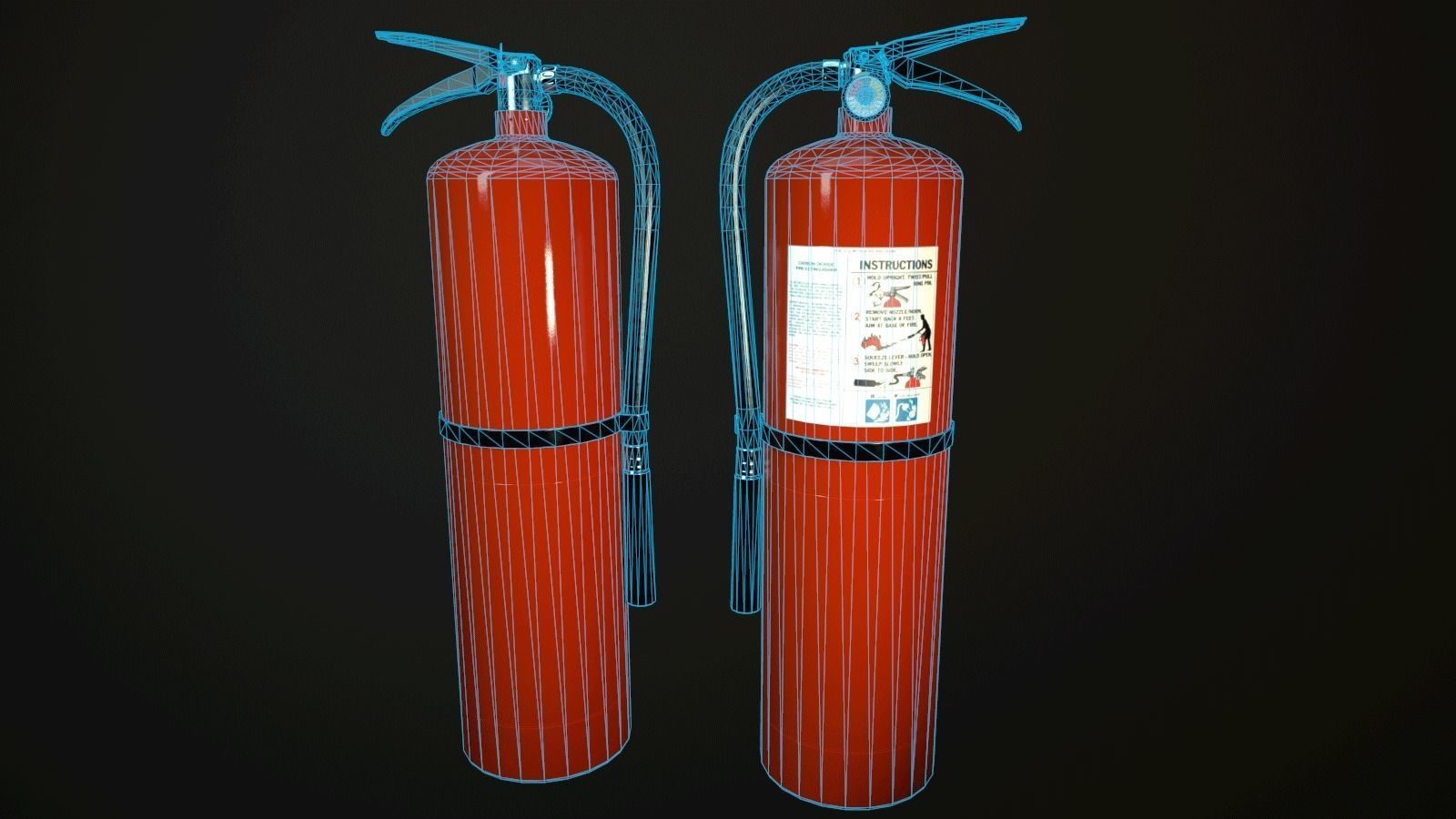 Fire Extinguisher Low-poly 3D model_2