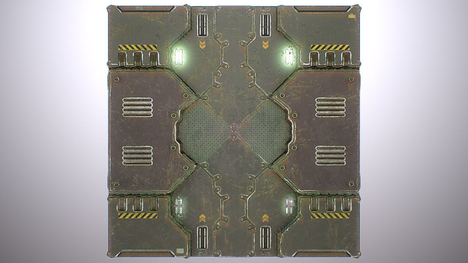 PBR Sci-Fi Spaceship Texture 64 Low-poly 3D model_2