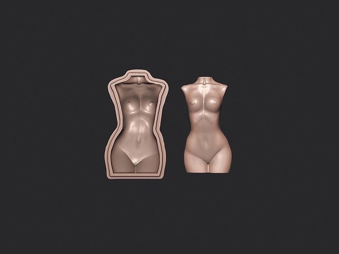 Female Torso Cookie Stamp 3D print model