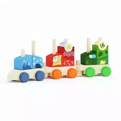 Children Wooden Train Set