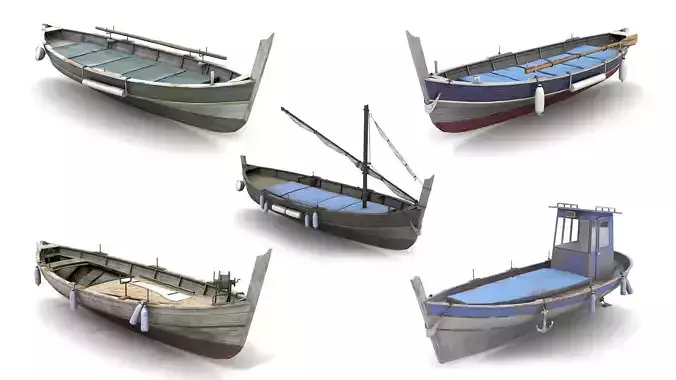 Fishing Boats 3D Model Collection