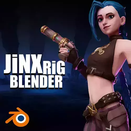 Jinx Character Rig Blender UPDATED Free 3D model