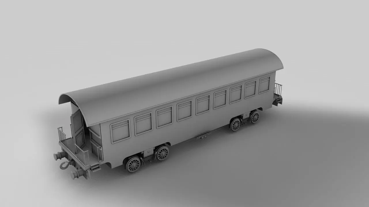 3d Wagon train 3D model