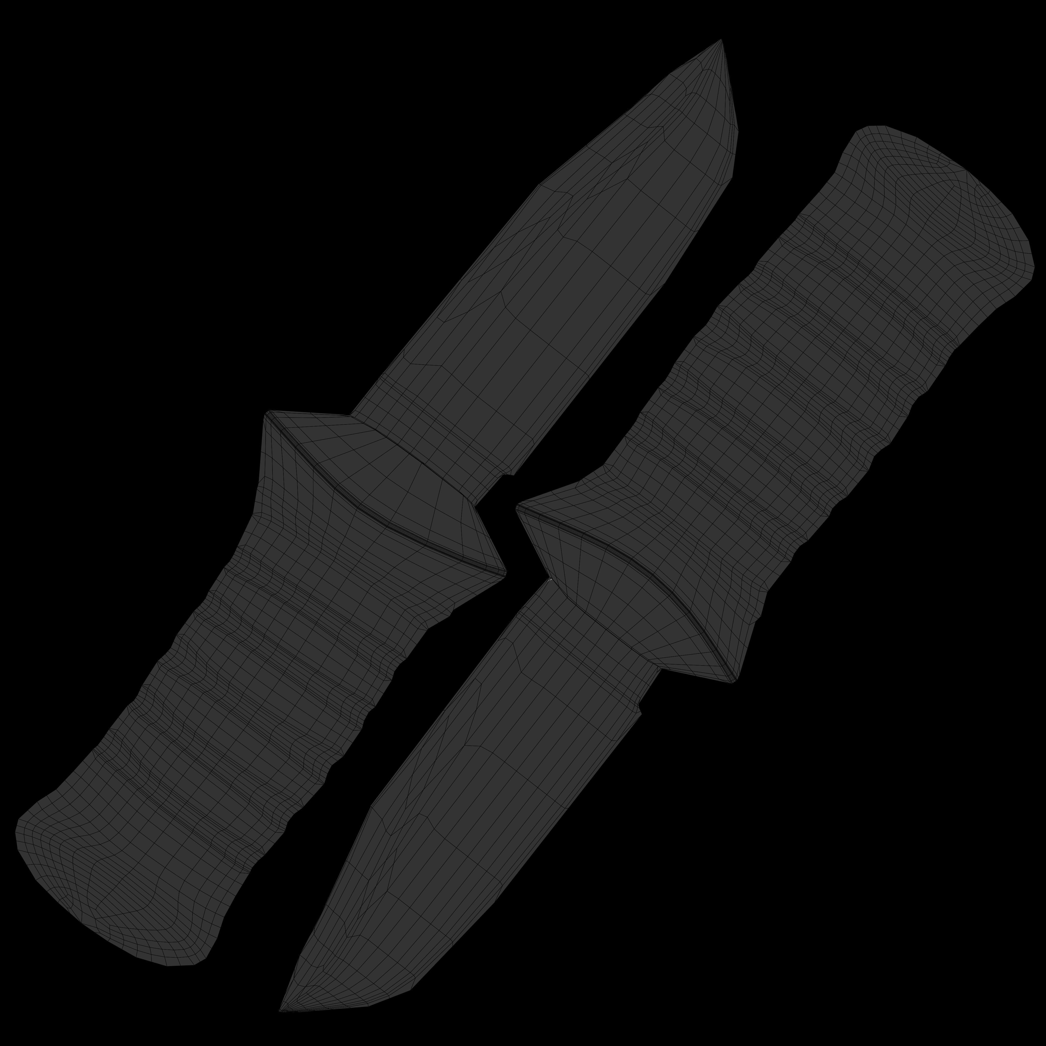 Bayonet pack Low-poly 3D model_7