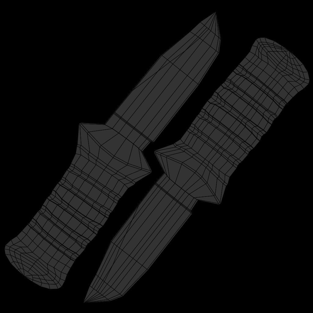 Bayonet pack Low-poly 3D model_6