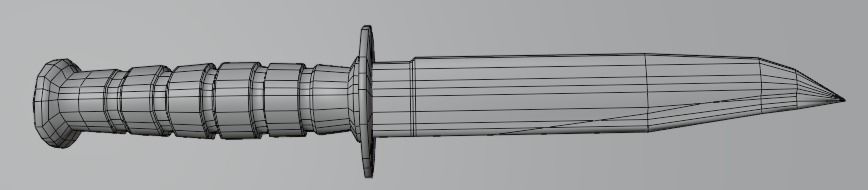 Bayonet pack Low-poly 3D model_5
