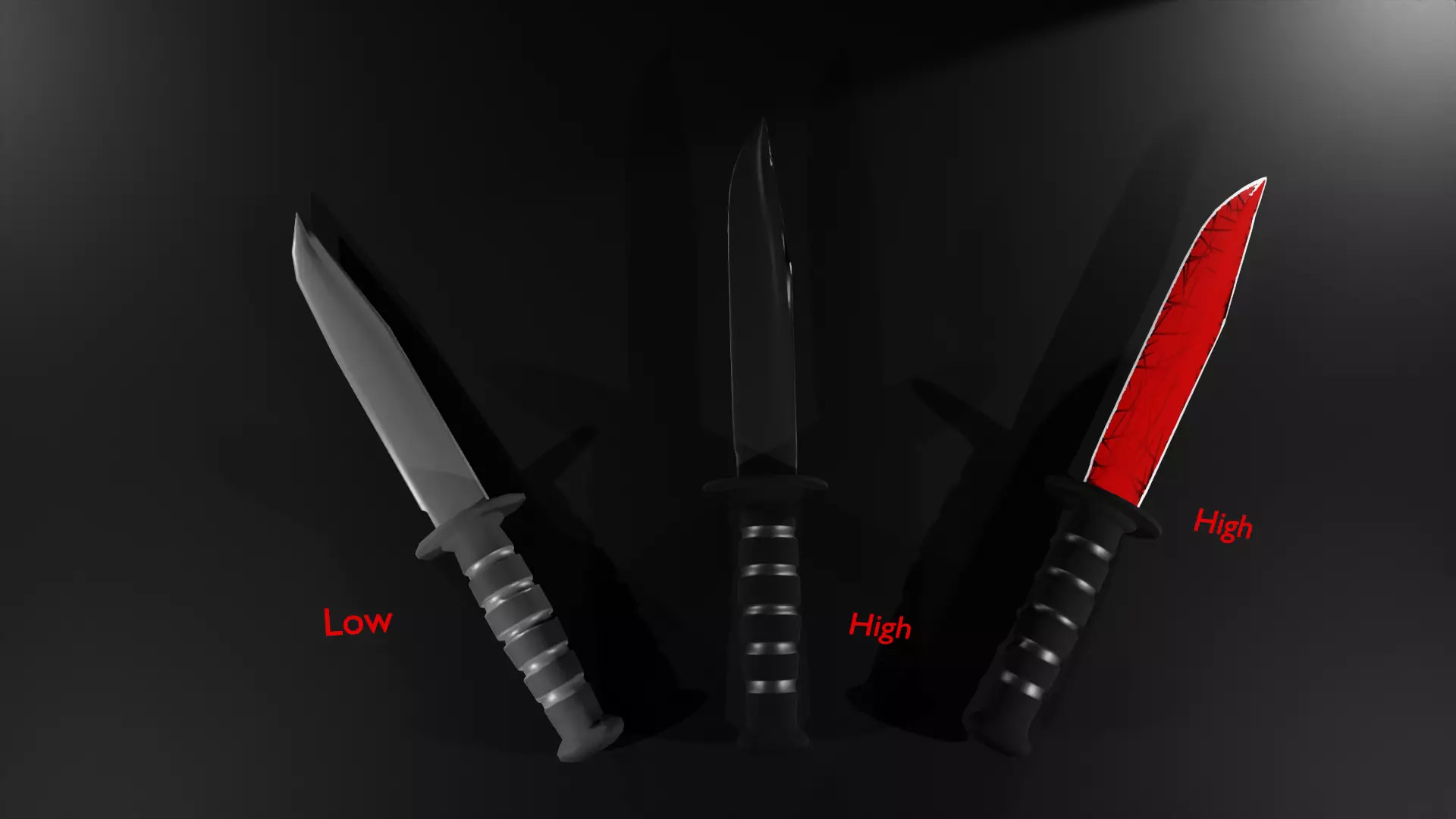 Bayonet pack Low-poly 3D model_0