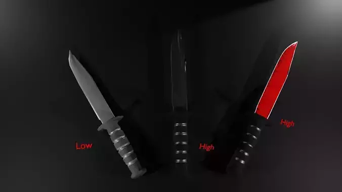 Bayonet pack Low-poly 3D model