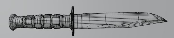 Bayonet pack Low-poly 3D model_3
