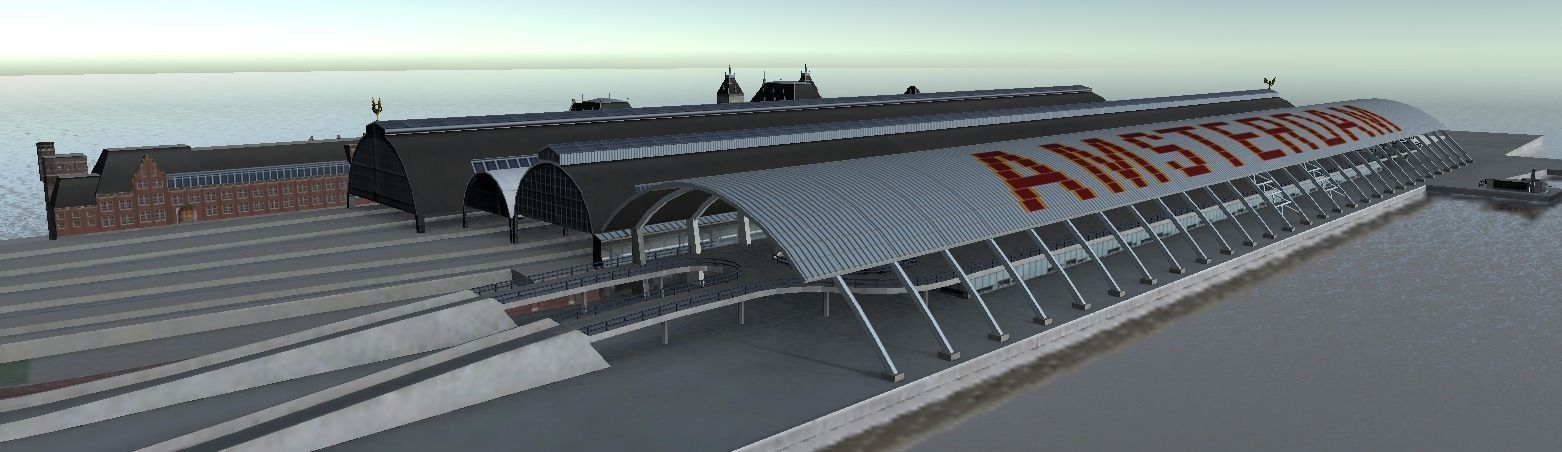 Amsterdam Cetraal station low-poly 3d model 3D model_2