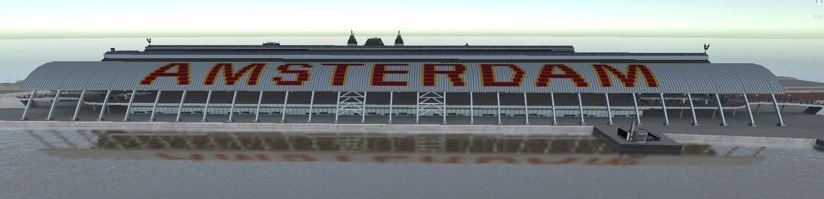Amsterdam Cetraal station low-poly 3d model 3D model_3