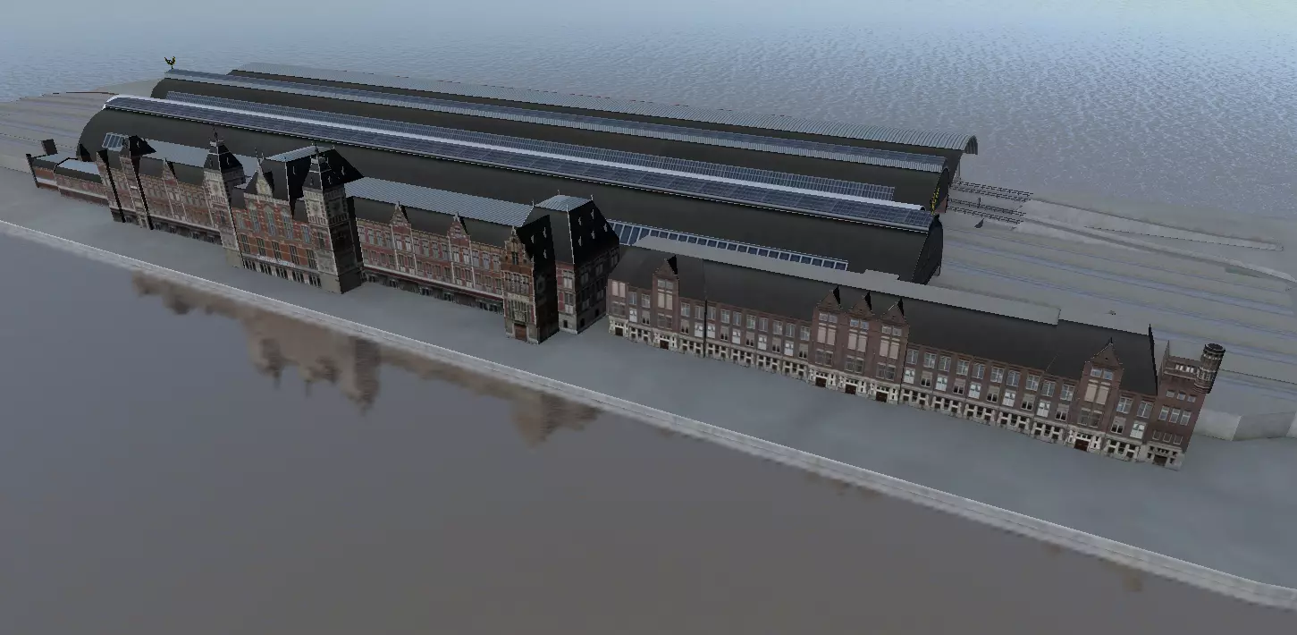 Amsterdam Cetraal station low-poly 3d model 3D model_0