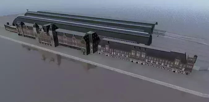 Amsterdam Cetraal station low-poly 3d model