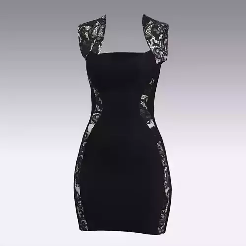 DRESS BLACK LACE LOOK STYLE FASHION