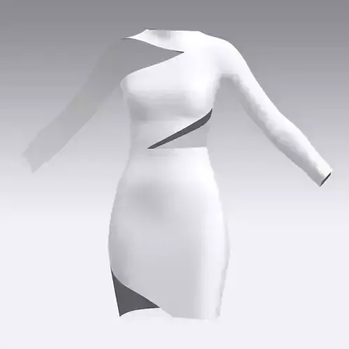 DRESS WHITE BELT AND SHOULDER PANELED STYLE LOOK