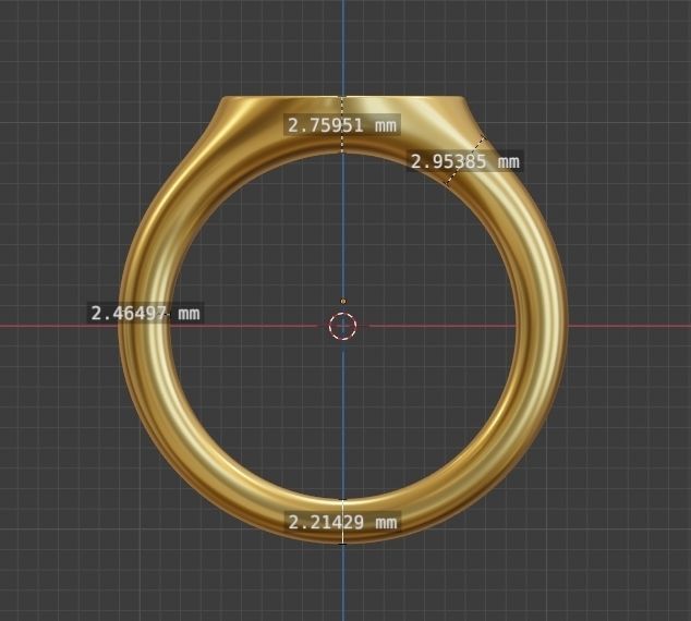 Signet Ring Low Poly 3d Print or Render ready 3D print model_6