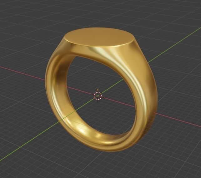 Signet Ring Low Poly 3d Print or Render ready 3D print model_9