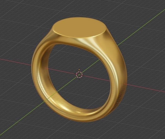 Signet Ring Low Poly 3d Print or Render ready 3D print model_4