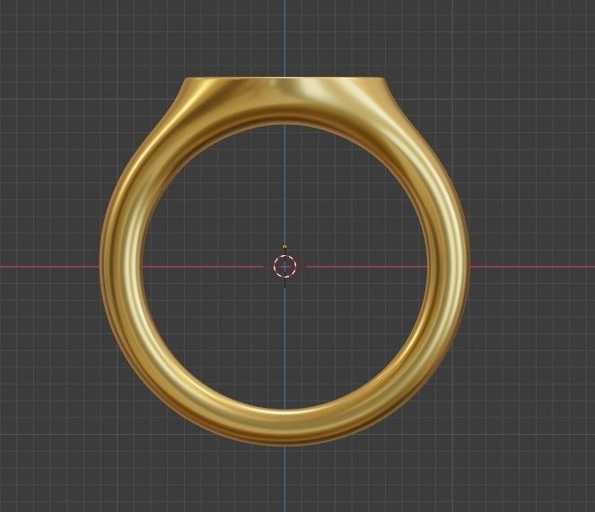 Signet Ring Low Poly 3d Print or Render ready 3D print model_1
