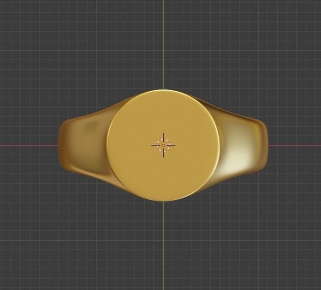 Signet Ring Low Poly 3d Print or Render ready 3D print model_3