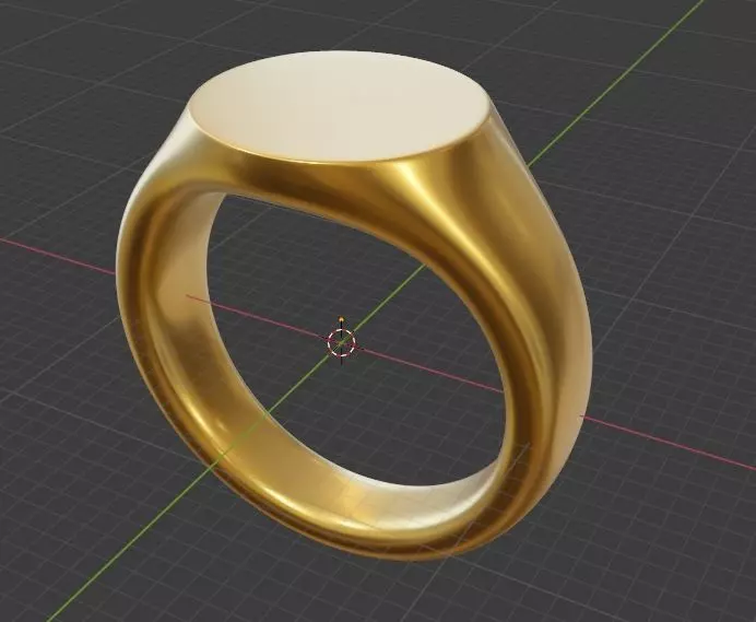 Signet Ring Low Poly 3d Print or Render ready 3D print model_0