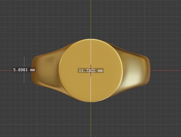 Signet Ring Low Poly 3d Print or Render ready 3D print model_7